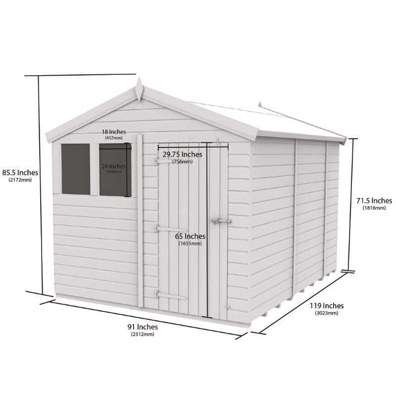 Holt 8' x 10' Pressure Treated Shiplap Modular Apex Security Shed | Sheds.co.uk