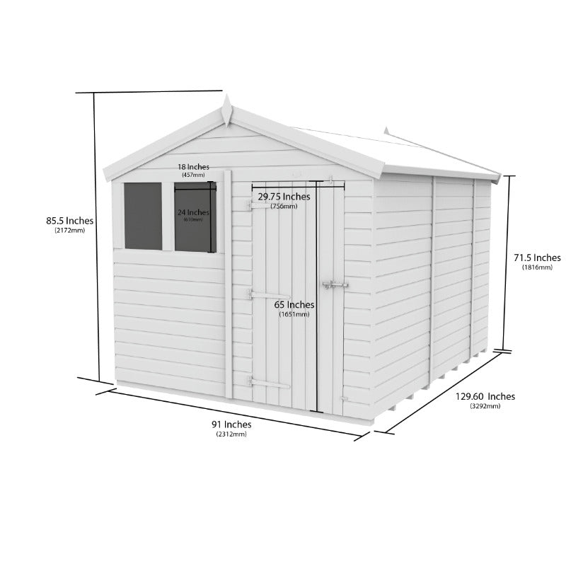 Holt 8' x 11' Pressure Treated Shiplap Modular Apex Shed