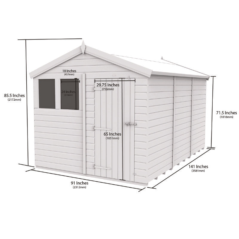 Holt 8' x 12' Pressure Treated Shiplap Modular Apex Security Shed