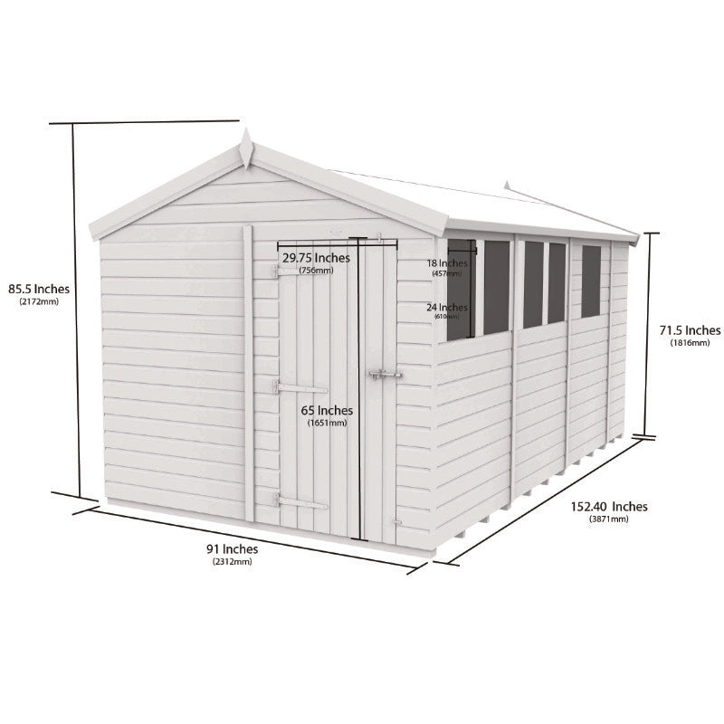 Holt 8' x 13' Pressure Treated Shiplap Modular Apex Security Shed