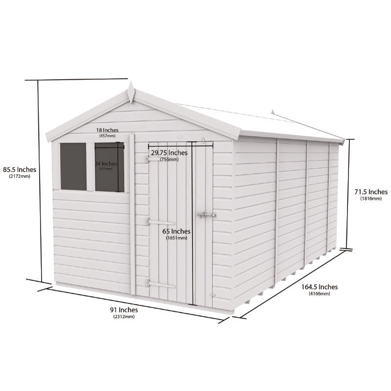 Holt 8' x 14' Pressure Treated Shiplap Modular Apex Security Shed