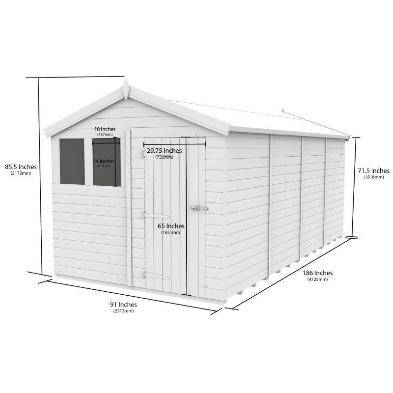 Holt 8' x 16' Pressure Treated Shiplap Modular Apex Shed | Sheds.co.uk