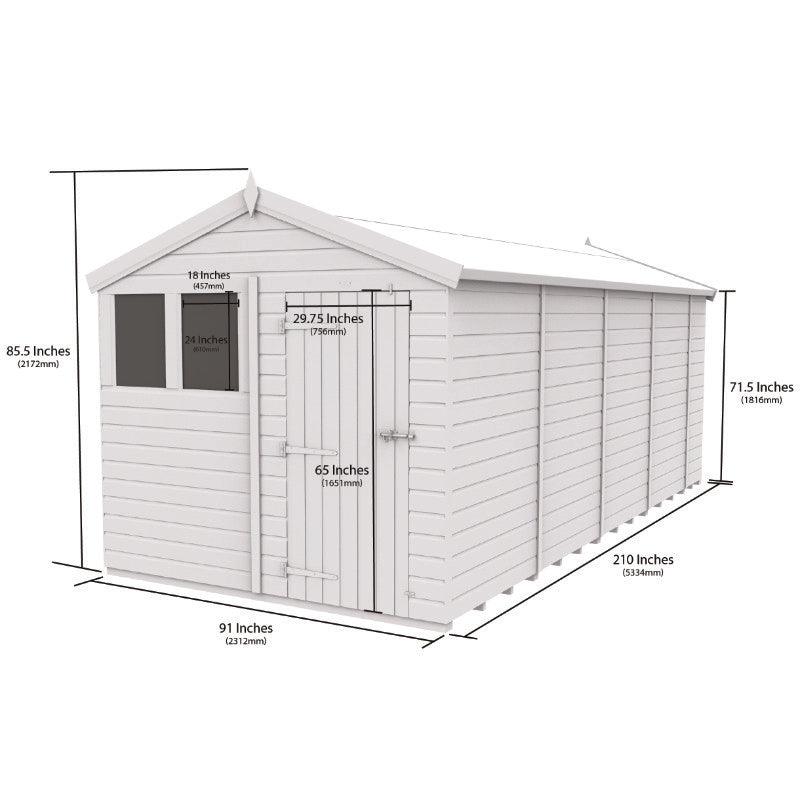 Holt 8' x 18' Pressure Treated Shiplap Modular Apex Security Shed | Sheds.co.uk