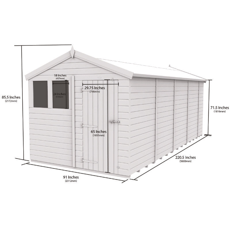 Holt 8' x 19' Pressure Treated Shiplap Modular Apex Security Shed | Sheds.co.uk