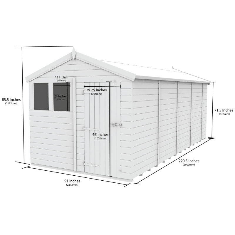 Holt 8' x 19' Pressure Treated Shiplap Modular Apex Shed | Sheds.co.uk