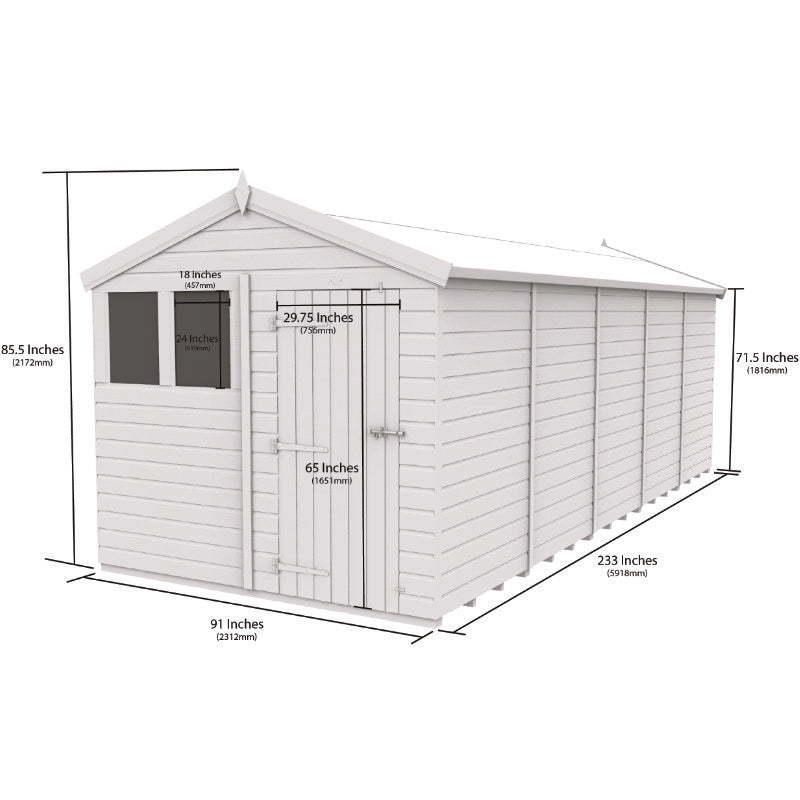Holt 8' x 20' Pressure Treated Shiplap Modular Apex Security Shed