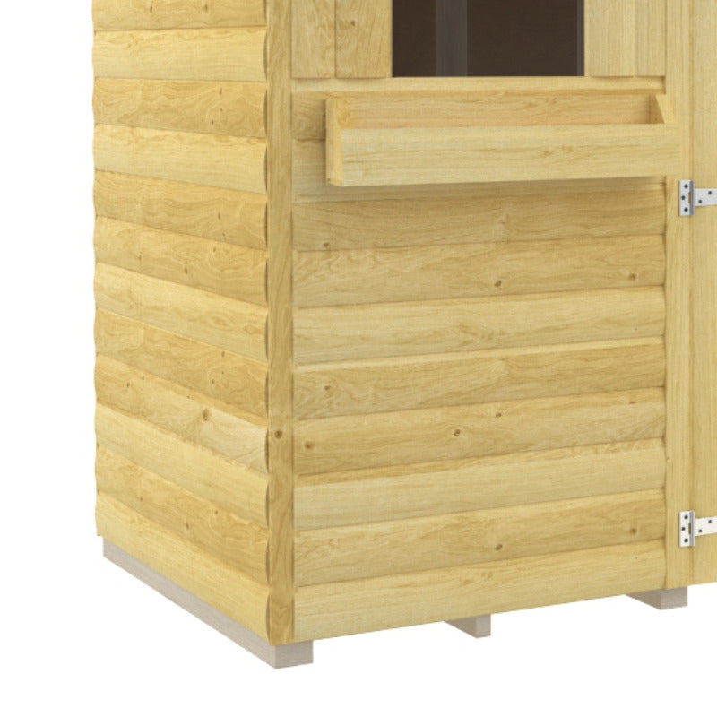 Holt 8' x 4' Handsworth Loglap Pressure Treated Pent Summer Shed | Sheds.co.uk