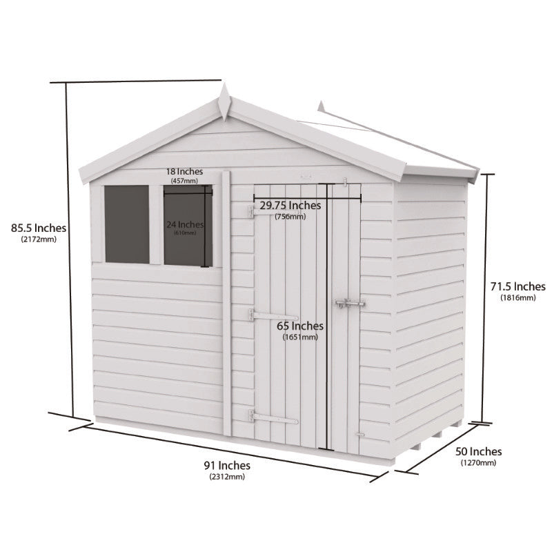 Holt 8' x 4' Pressure Treated Shiplap Modular Apex Security Shed | Sheds.co.uk