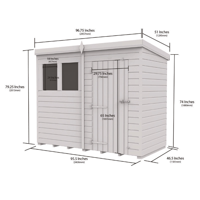 Holt 8' x 4' Pressure Treated Shiplap Modular Pent Security Shed