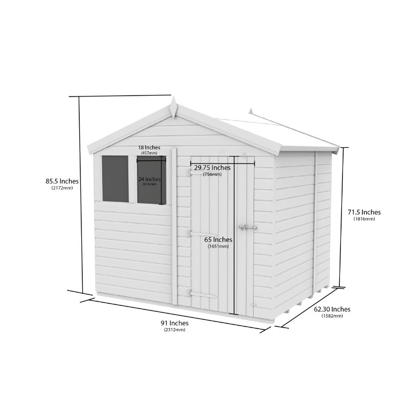 Holt 8' x 5' Pressure Treated Shiplap Modular Apex Shed | Sheds.co.uk