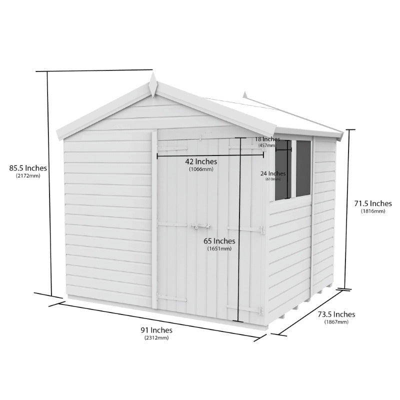 Holt 8' x 6' Pressure Treated Shiplap Modular Apex Shed