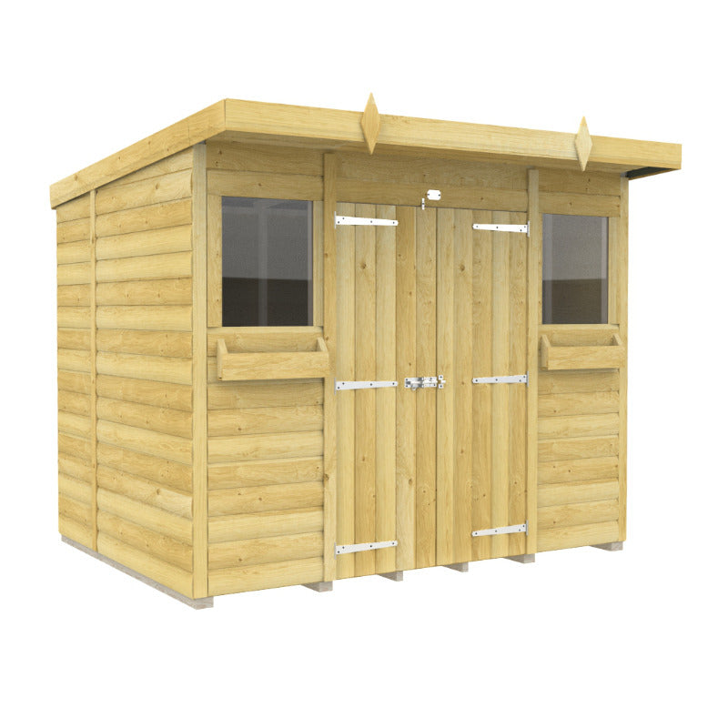Holt 8' x 6' Handsworth Loglap Pressure Treated Pent Summer Shed | Sheds.co.uk