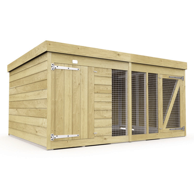 Holt 8' x 6' Pressure Treated Shiplap Dog Kennel And Run | Sheds.co.uk