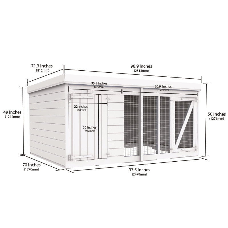 Holt 8' x 6' Pressure Treated Shiplap Dog Kennel And Run | Sheds.co.uk