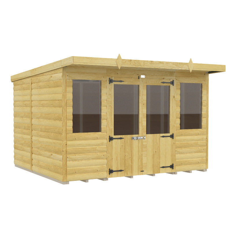 Holt 8' x 7' Alexander Loglap Pressure Treated Pent Summer House | Sheds.co.uk