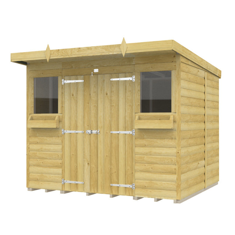 Holt 8' x 7' Handsworth Loglap Pressure Treated Pent Summer Shed | Sheds.co.uk