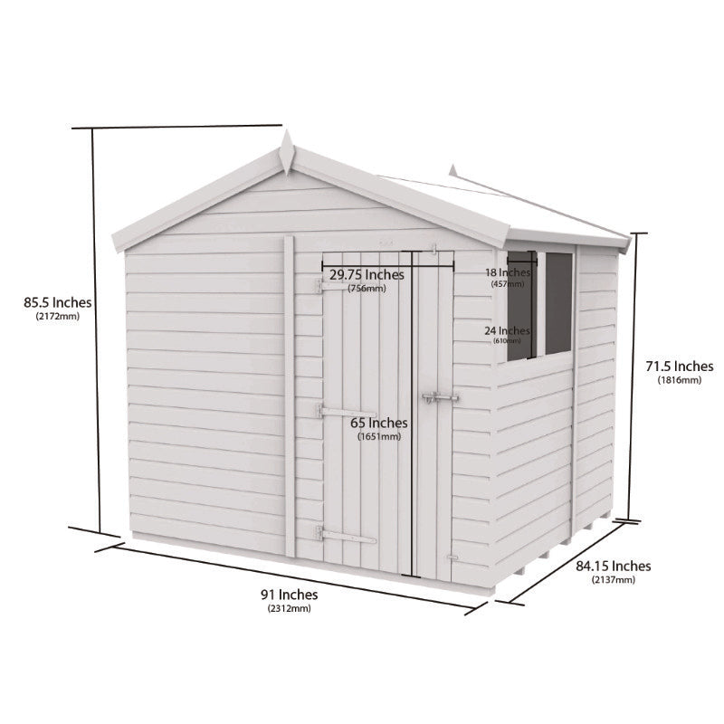 Holt 8' x 7' Pressure Treated Shiplap Modular Apex Security Shed | Sheds.co.uk