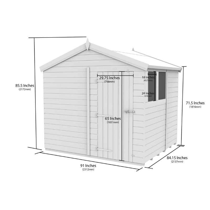 Holt 8' x 7' Pressure Treated Shiplap Modular Apex Shed