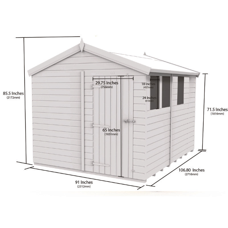 Holt 8' x 9' Pressure Treated Shiplap Modular Apex Security Shed