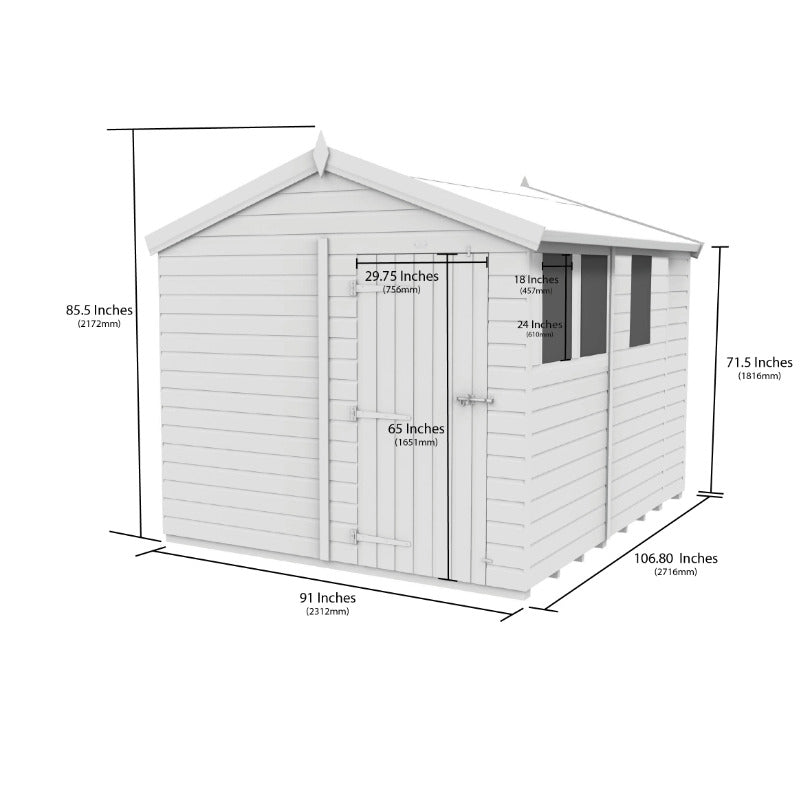 Holt 8' x 9' Pressure Treated Shiplap Modular Apex Shed | Sheds.co.uk
