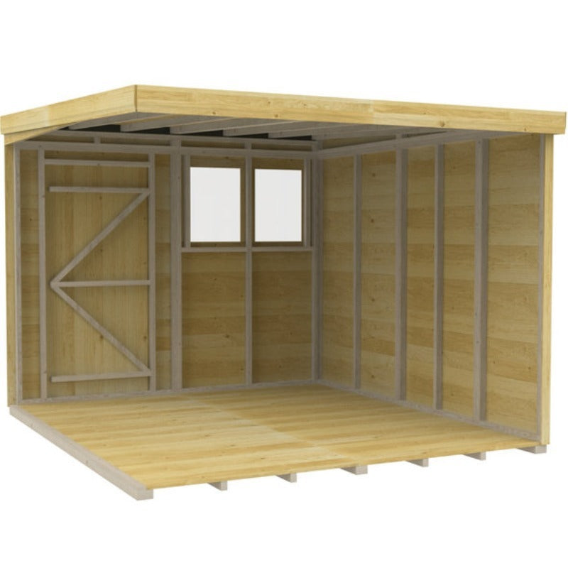 Holt 8' x 9' Pressure Treated Shiplap Modular Pent Shed | Sheds.co.uk