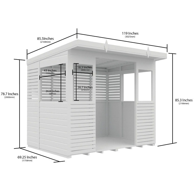 Holt 8' x 6' Pressure Treated Outdoor Kitchen Barbecue Shelter