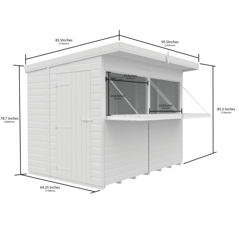 Holt 8' x 6' Pressure Treated Shiplap Garden Bar Shed With Serving Hatch | Sheds.co.uk