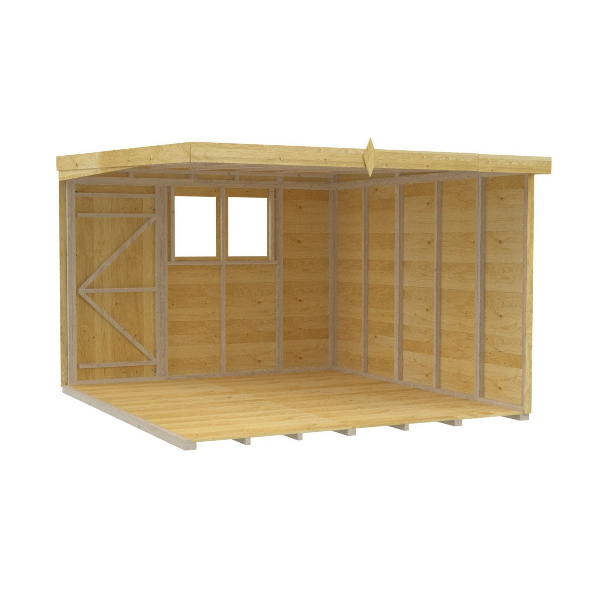 Holt 9' x 10' Pressure Treated Shiplap Modular Pent Shed | Sheds.co.uk