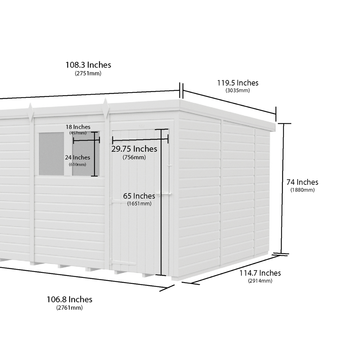 Holt 9' x 10' Pressure Treated Shiplap Modular Pent Shed | Sheds.co.uk
