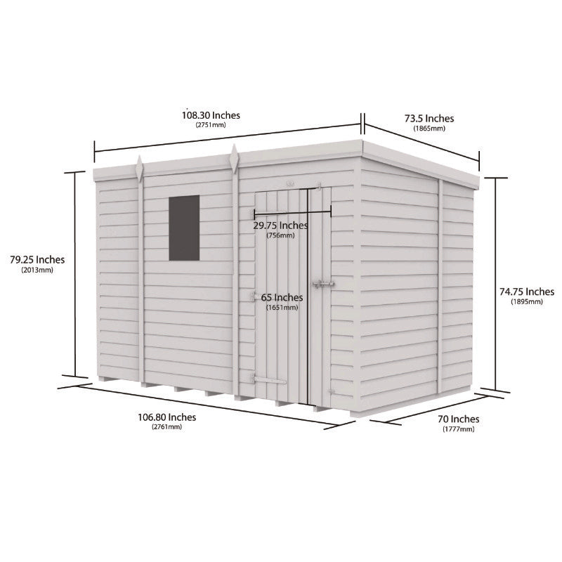 Holt 9' x 6' Pressure Treated Shiplap Modular Pent Security Shed | Sheds.co.uk