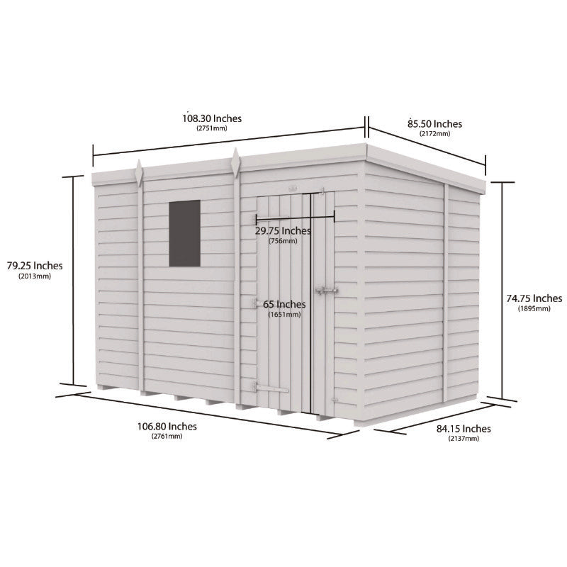 Holt 9' x 7' Pressure Treated Shiplap Modular Pent Security Shed | Sheds.co.uk