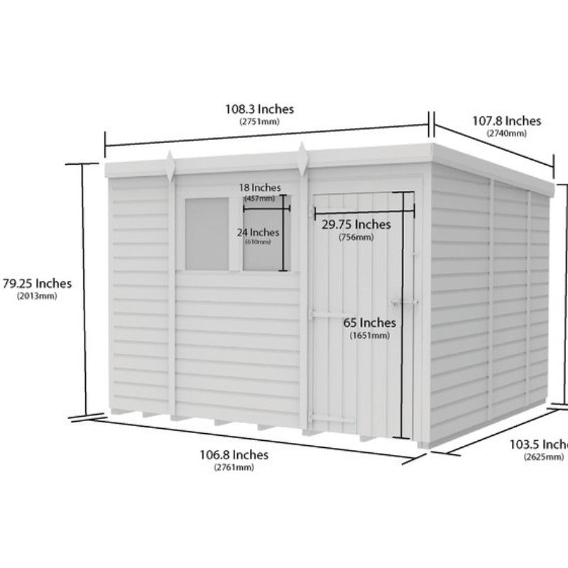 Holt 9' x 9' Pressure Treated Shiplap Modular Pent Shed | Sheds.co.uk