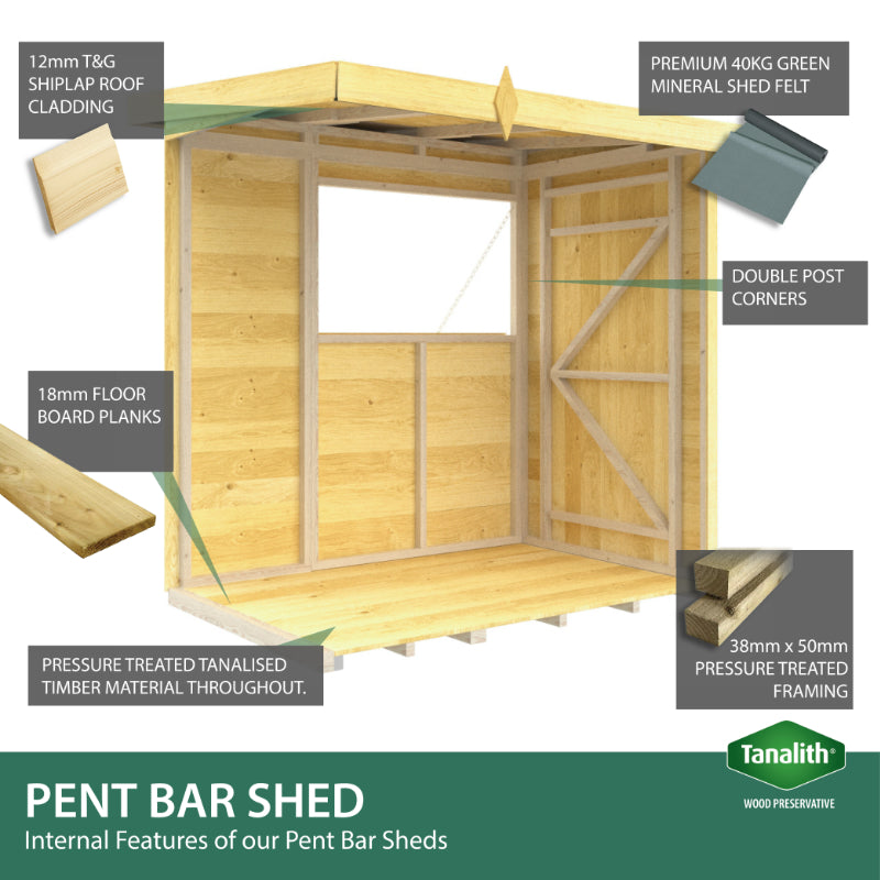 Holt 10' x 4' Pressure Treated Shiplap Garden Bar Shed With Serving Hatch | Sheds.co.uk