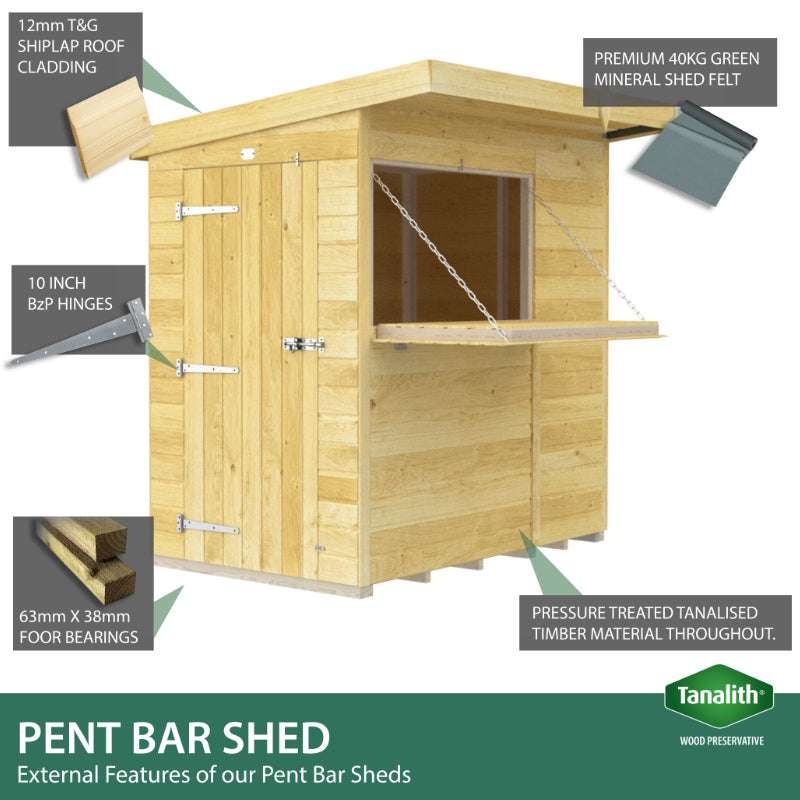 Holt 10' x 4' Pressure Treated Shiplap Garden Bar Shed With Serving Hatch | Sheds.co.uk