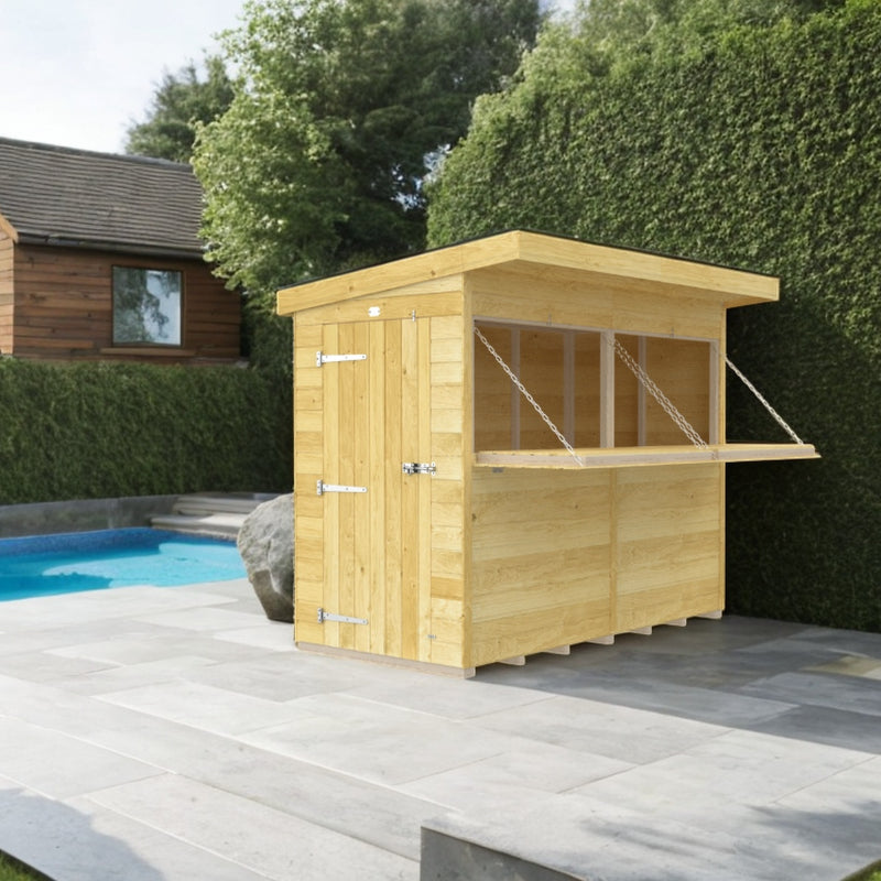 Holt 8' x 4' Pressure Treated Shiplap Garden Bar Shed With Serving Hatch | Sheds.co.uk