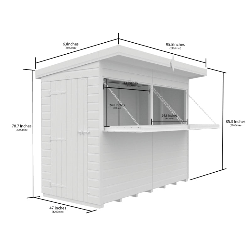Holt 8' x 4' Pressure Treated Shiplap Garden Bar Shed With Serving Hatch