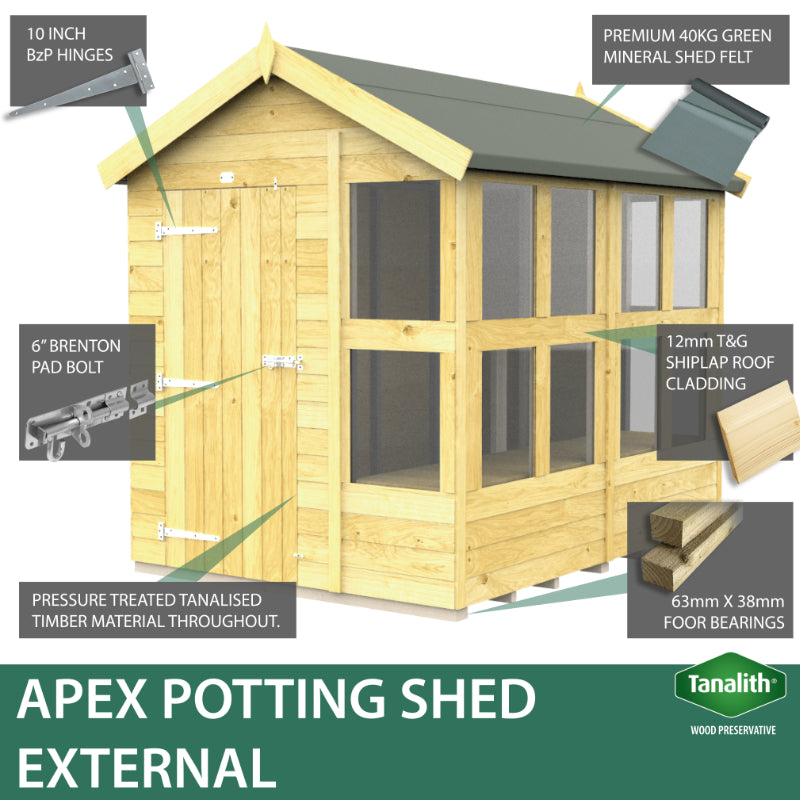 Holt 6' x 10' Pressure Treated Shiplap Modular Apex Potting Shed | Sheds.co.uk