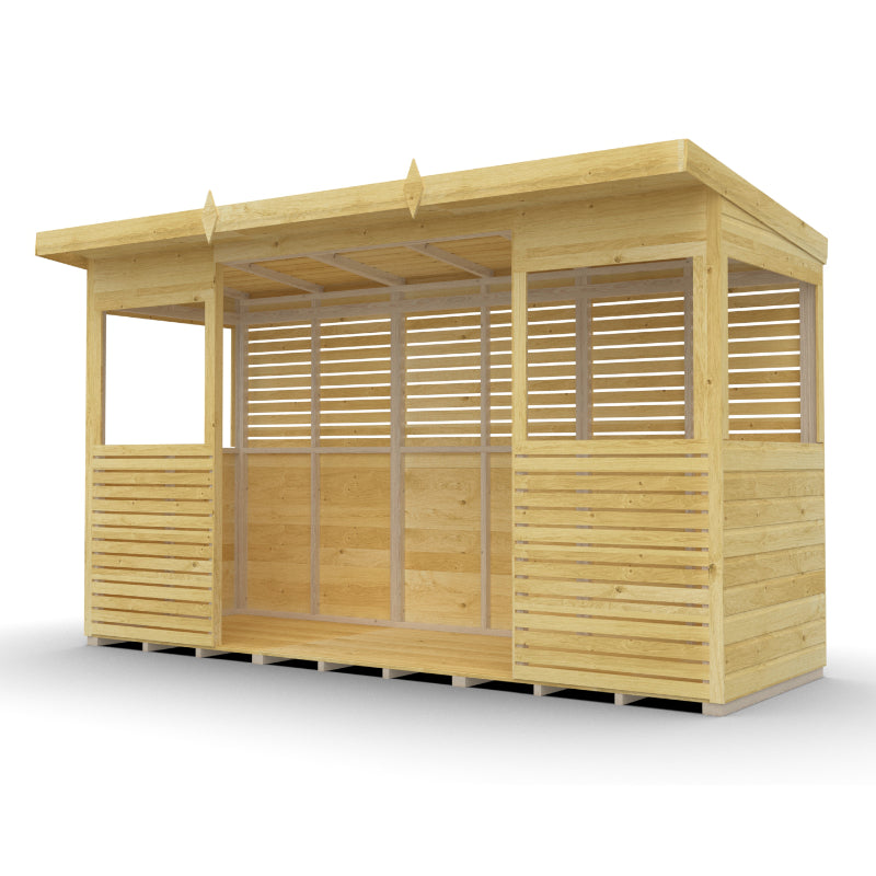 Holt 12' x 4' Pressure Treated Outdoor Kitchen Barbecue Shelter | Sheds.co.uk