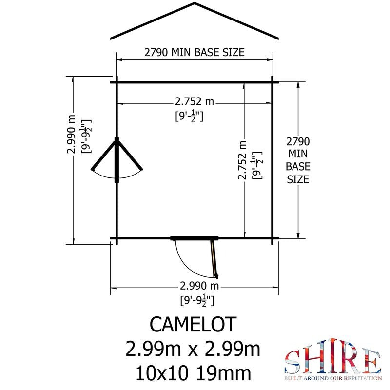 Loxley 3m x 3m Marlow Log Cabin - 19mm | Sheds.co.uk