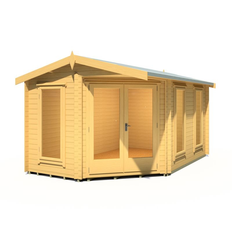 Loxley 4.4m x 3.2m Tiverton Log Cabin - 28mm | Sheds.co.uk