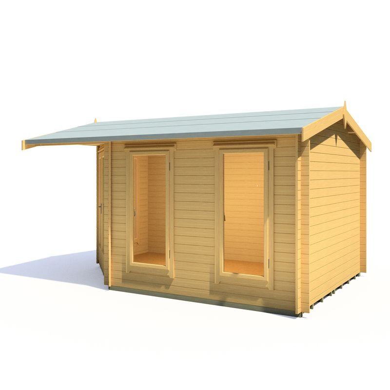 Loxley 4.4m x 3.2m Tiverton Log Cabin - 28mm | Sheds.co.uk