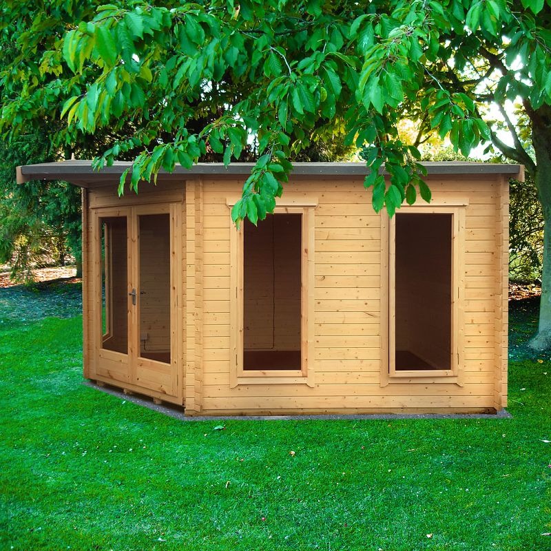 Loxley 4.4m x 3.2m Tiverton Log Cabin - 28mm | Sheds.co.uk