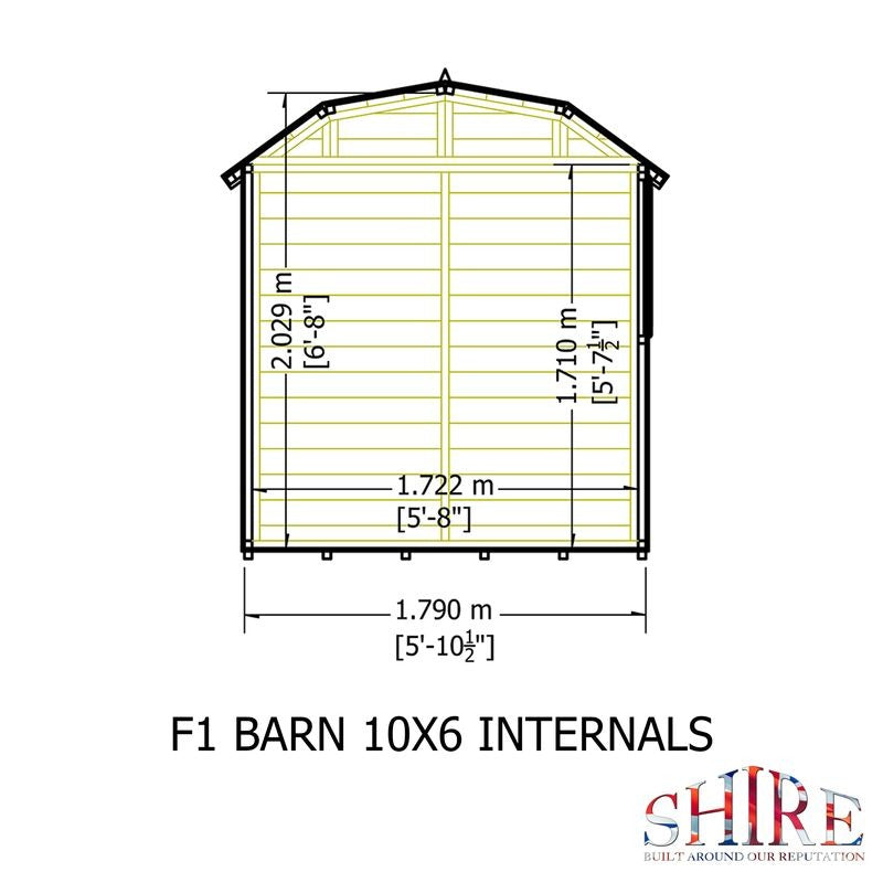 Loxley 10' x 6' Double Door Shiplap Barn | Sheds.co.uk