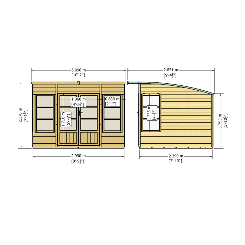 Loxley 10' x 8' Helston Summer House | Sheds.co.uk
