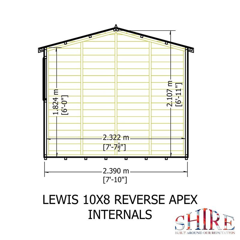 Loxley 10' x 8' Premium Shiplap Reverse Apex Shed | Sheds.co.uk