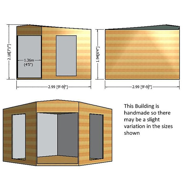 Loxley 10' x 10' Rowan Corner Summer House | Sheds.co.uk
