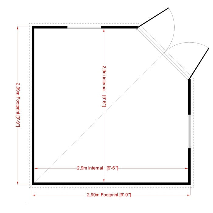 Loxley 10' x 10' Rowan Corner Summer House | Sheds.co.uk