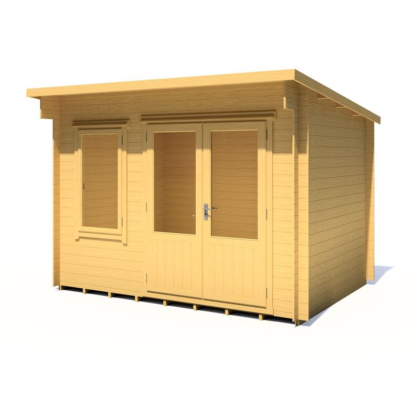 Loxley 3.3m x 2.4m Wellington Log Cabin - 19mm | Sheds.co.uk
