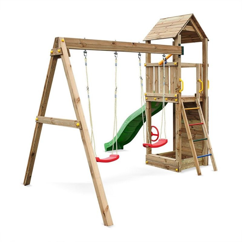 Loxley 12' x 10' Climbing Frame With Double Swing & Slide | Sheds.co.uk