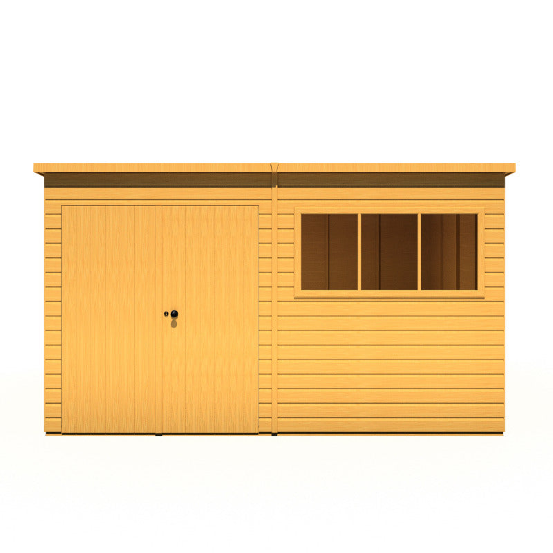 Loxley 12' x 10' Double Door Premium Shiplap Pent Shed | Sheds.co.uk